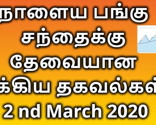 நாளைய பங்கு சந்தைக்கு தேவையான முக்கிய தகவல்கள் – 2 nd March 2020 | Tamil Share | Intraday Trading