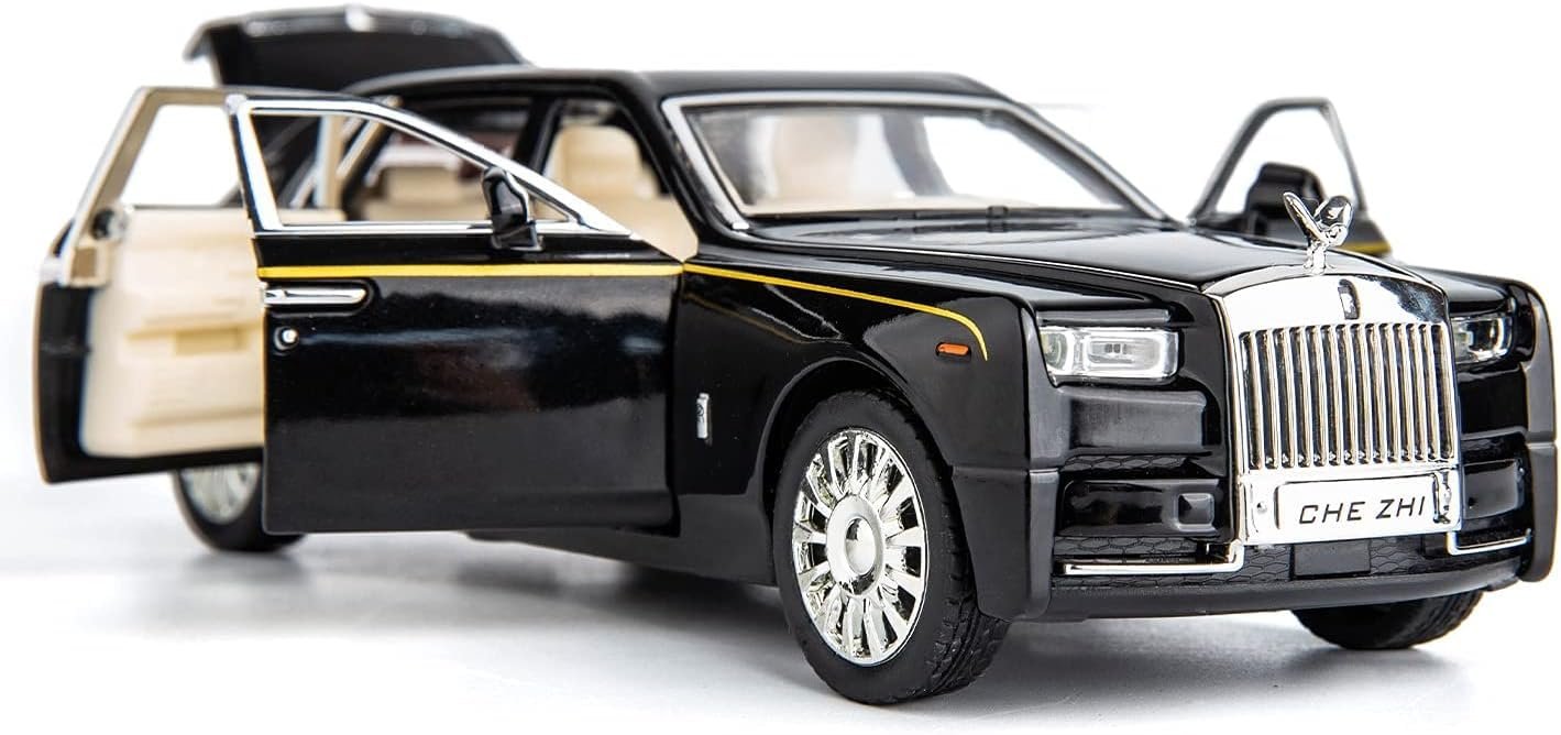 Sky Tech® Rolls Royce Phantom Model Car 1:32 Scale Exclusive Alloy Metal Pull Back Die-cast Car Toy with Openable Doors & Light Music Boys Toys for Kids (Phantom 1:32)【Colors as Per Stock】 - Image 2
