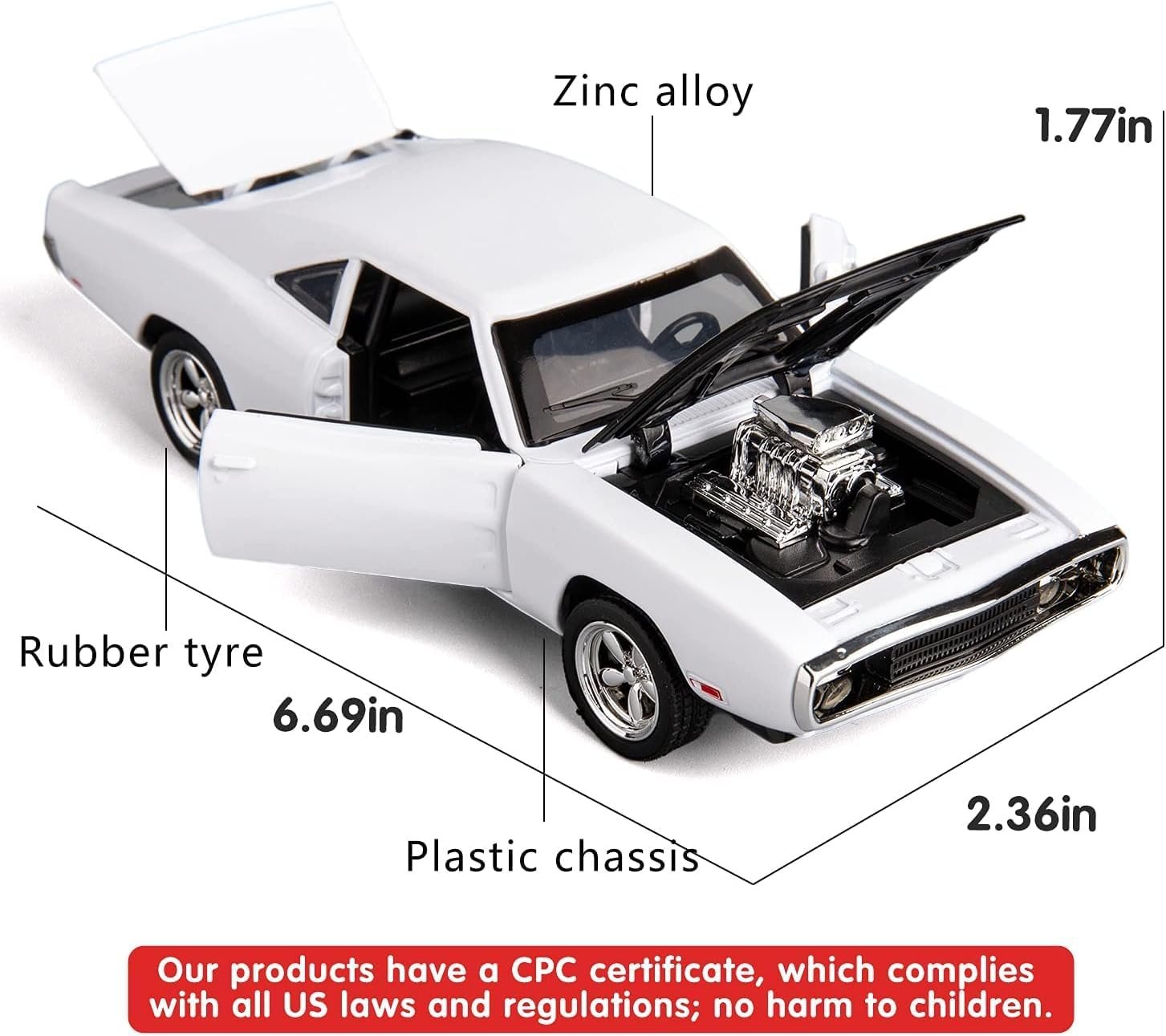 Sky Tech® Fast & Furious 7 Model Car Sports Car 1:32 Exclusive Alloy Metal Pull Back Die-cast Diecast Metal Pullback Toy with Openable Doors & Light Music Toys for Kids【Colors as Per Stock】 - Image 3