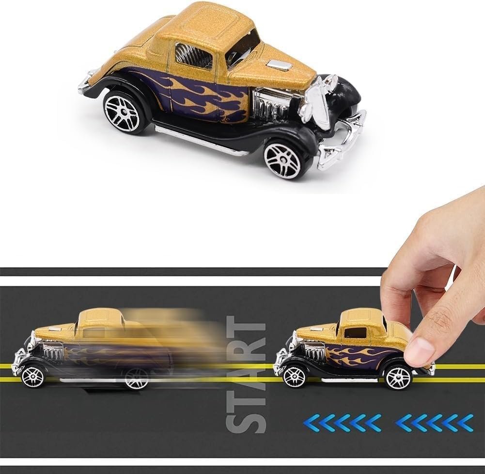 Umadiya® Model Alloy Vehicle Model Vintage Metal Cars 6 Pcs Vehicles, Free Wheel High Speed Die-Cast Car Play Set, Birthday Decorations Gift Movie Vehicle Racing for Kids - Image 6