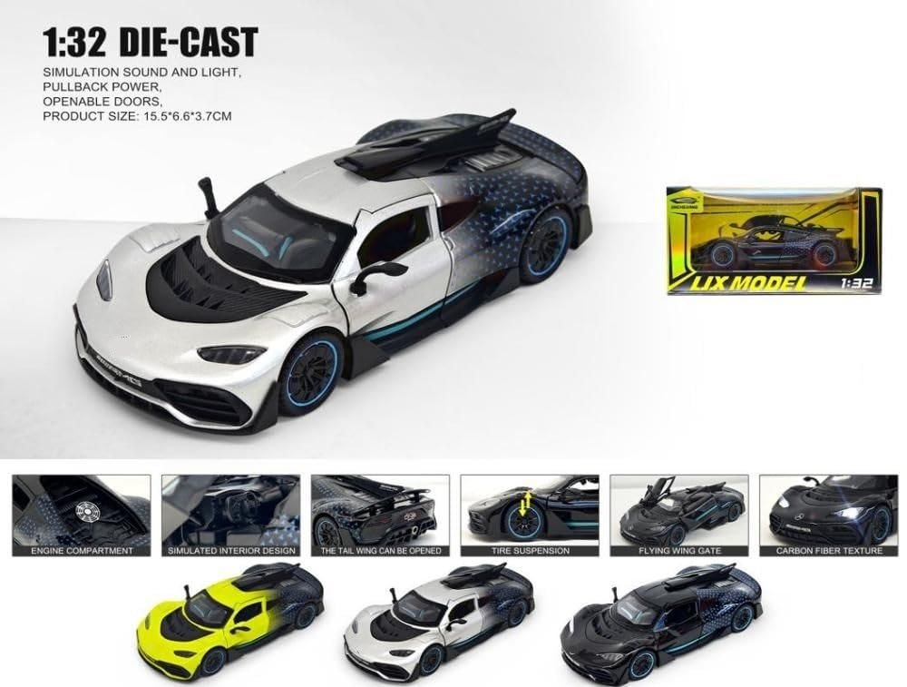 Sky Tech® Mercedes Benz AMG ONE SUV Car 1:32 Scale Model Car Exclusive Alloy Metal Pull Back Die-cast Diecast Metal Pullback Toy Openable Doors & Light Music Best Gifts Toys Kids【Colors as Per Stock】 - Image 3